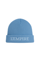Wool Crown Beanie — embroidered L'EMPIRE logo, fold cuff, unisex fit, Black Grey Blue Beige | L'EMPIRE Amsterdam