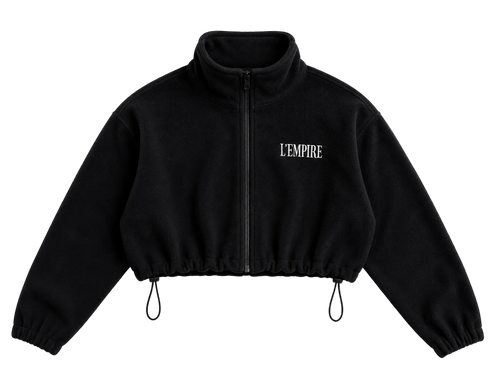 Club Cropped Sweater — premium stretch knit, relaxed cropped silhouette, embroidered L'EMPIRE logo | L'EMPIRE Amsterdam