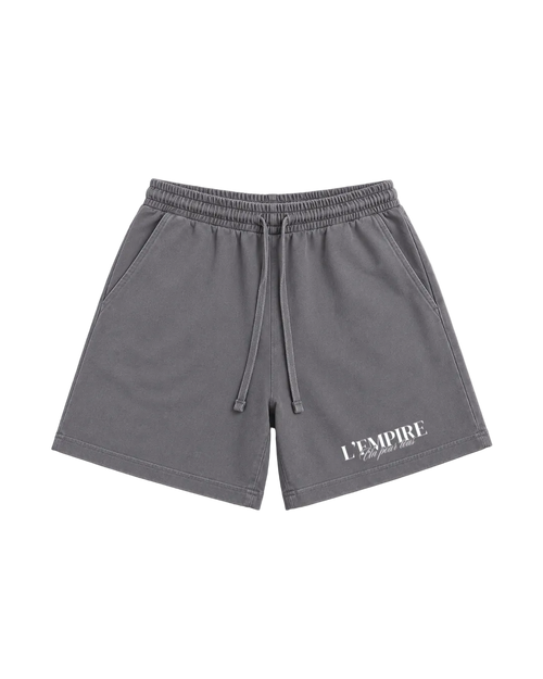 Club Shorts — 320 gsm heavyweight cotton, relaxed fit, screen-printed L'EMPIRE branding | L'EMPIRE Amsterdam