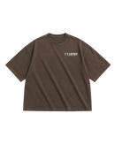 Club Summer Set Brown — model wearing matching tee and shorts | L'EMPIRE Amsterdam